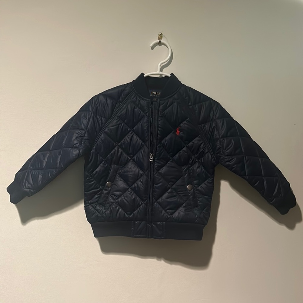 NWT navy Ralph Lauren toddler boy puffy coat in size 2T